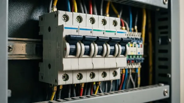 Disjuntor diferencial residual instalado em quadro elétrico de sistema fotovoltaico residencial