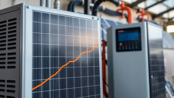 Gráfico técnico de curva de eficiência de inversor solar com percentual de carga no eixo horizontal e eficiência no eixo vertical