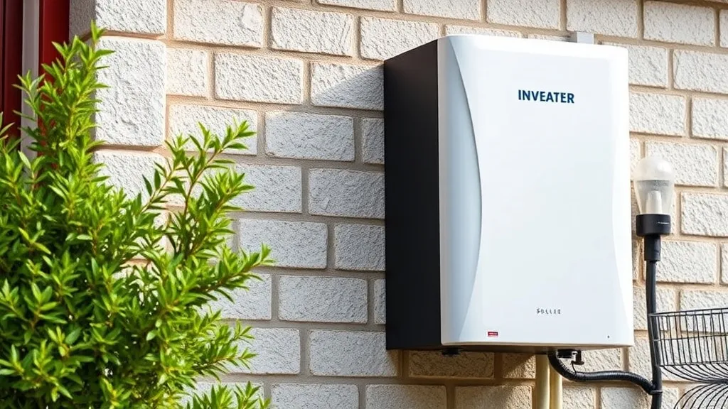 Inversor solar instalado na parede externa de uma residência
