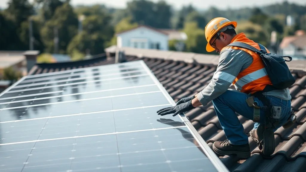 Telhado residencial com instalação solar pela metade, alguns módulos fixados e estrutura exposta, sinalizando obra fotovoltaica interrompida