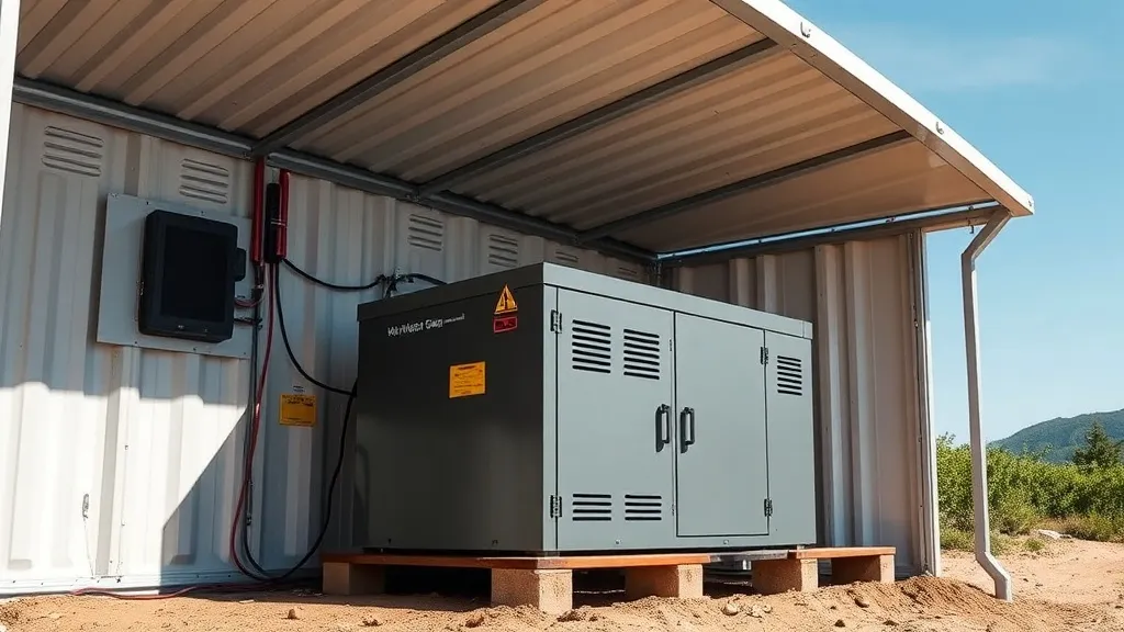 Banco de baterias de lítio para sistema solar off-grid instalado em abrigo ventilado em clima quente