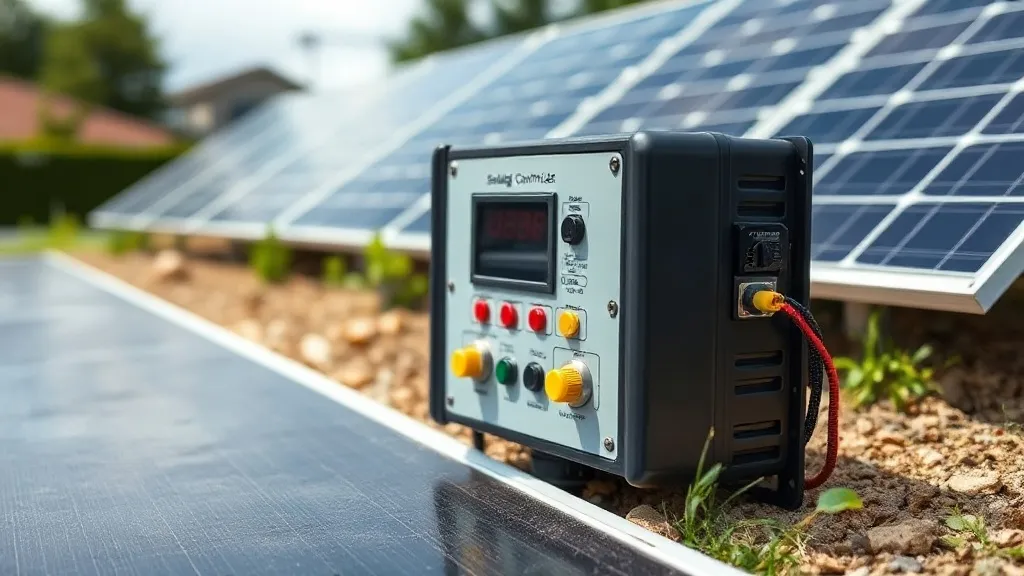 Controlador de carga solar conectado a resistência elétrica de desvio ao lado de banco de baterias em sistema off-grid