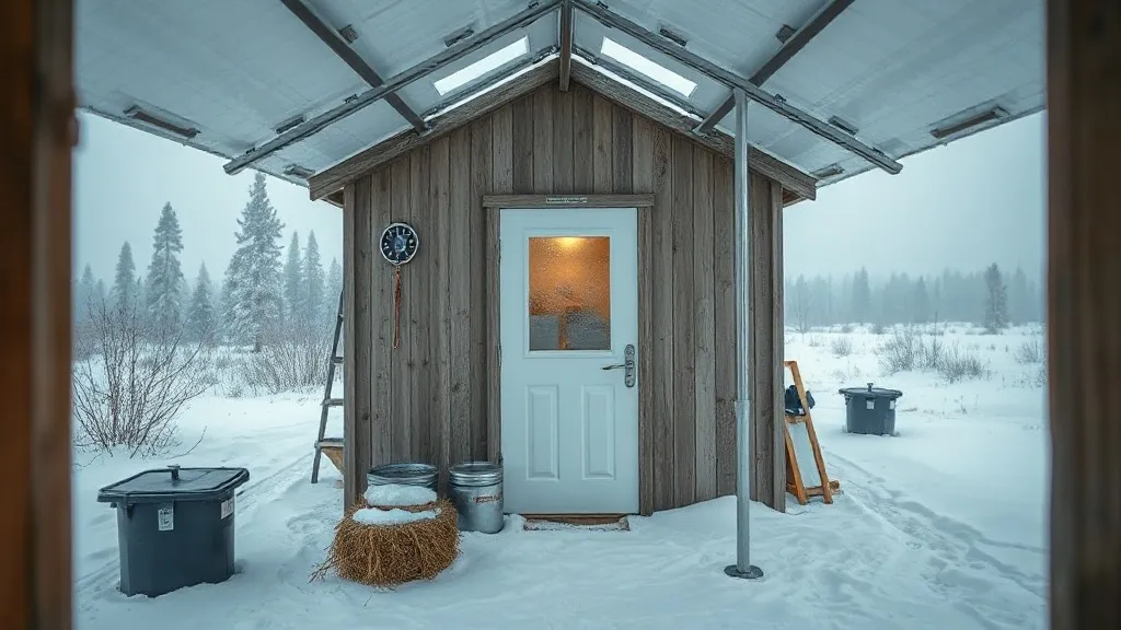 Freezer em cabana atendida por sistema solar off-grid