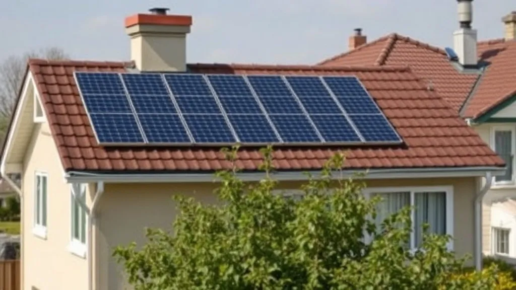 Telhado residencial com poucos painéis solares de pequeno porte