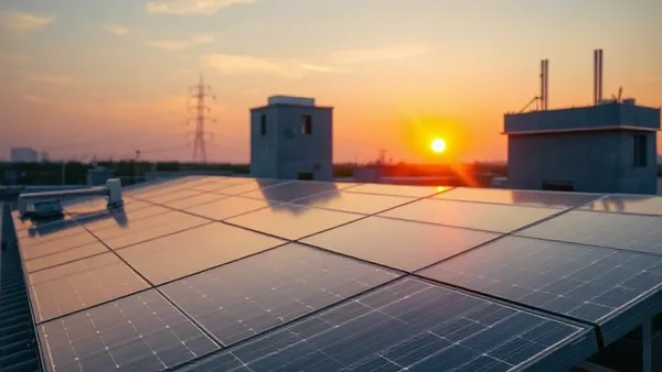 Painéis solares em telhado residencial ao entardecer representando retorno financeiro de longo prazo